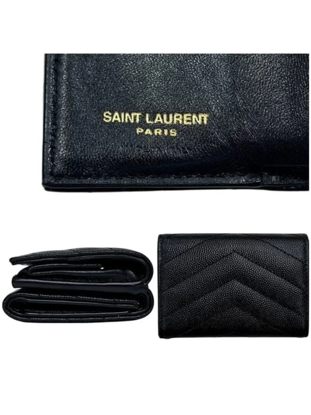 ★SOLD★ Saint Laurent Trifold Wallet Origami Tiny Black - Picture 2 of 10